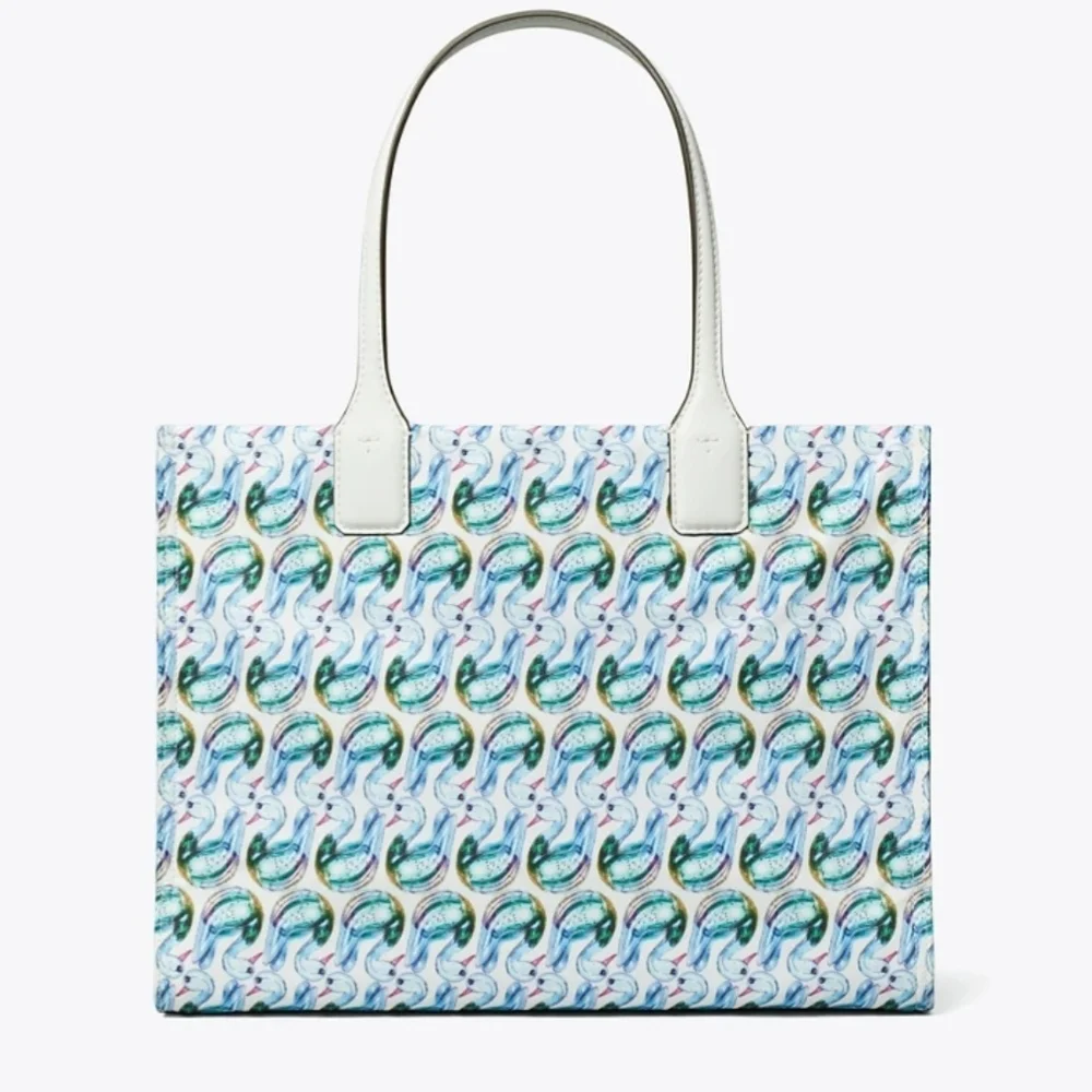 NWT Tory Burch Ella Small Tote Swan Print - Picture 2 of 4